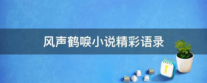 风声鹤唳小说精彩语录