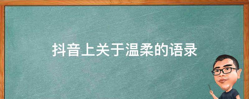 抖音上关于温柔的语录（抖音里温柔的短句）