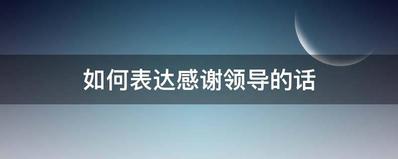 如何表达感谢领导的话（如何表达感谢领导的话简短）