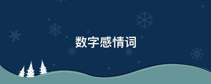 数字感情词