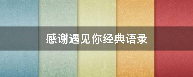 感谢遇见你经典语录（感谢遇见你经典语录图片）