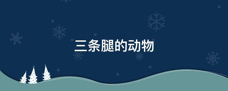 三条腿的动物（三条腿的动物大全名字）
