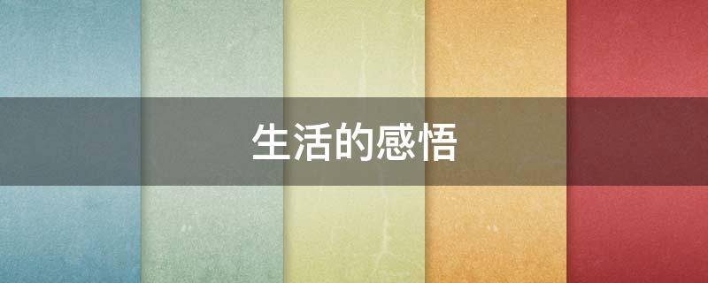生活的感悟（生活的感悟短句）