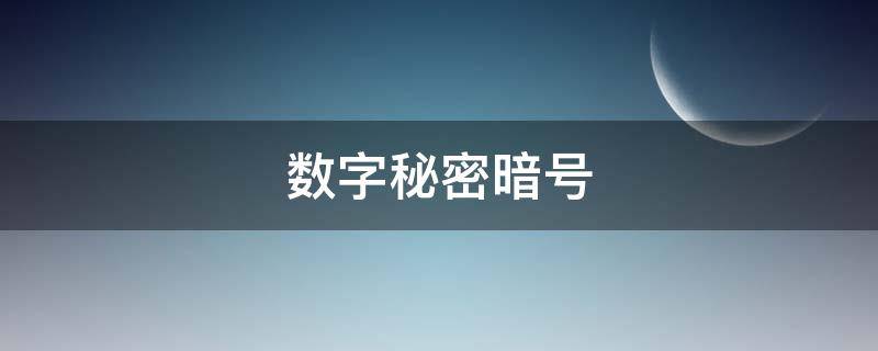 数字秘密暗号（数字秘密暗号3322）