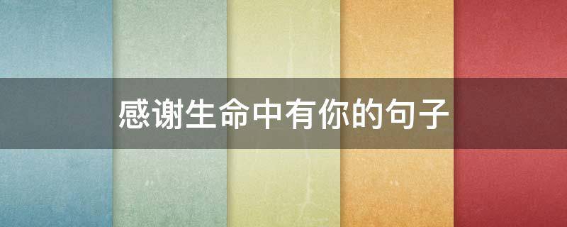感谢生命中有你的句子 感谢生命中有你的句子图片