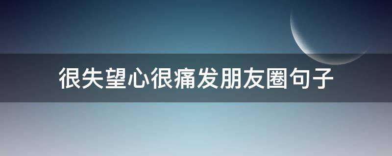 很失望心很痛发朋友圈句子（失望心里难受的说说发朋友圈）