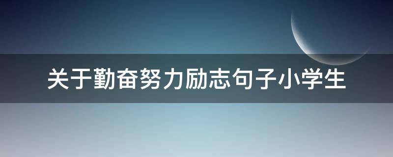 关于勤奋努力励志句子小学生（小学关于勤奋和努力的名言）