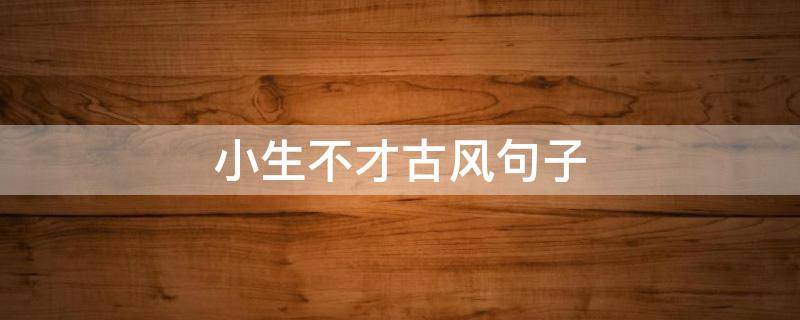 小生不才古风句子（小生不才扎心短句）