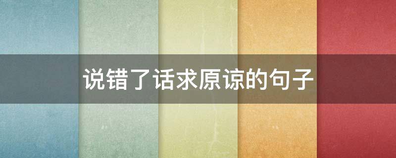 说错了话求原谅的句子（说错了话如何求原谅的句子）