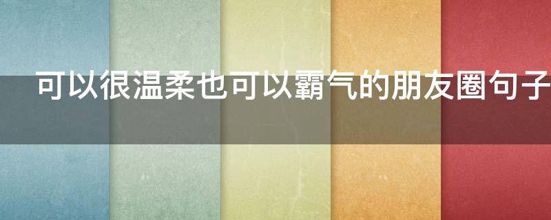 可以很温柔也可以霸气的朋友圈句子（可以很温柔也可以霸气的朋友圈句子图片）