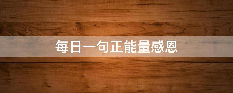 每日一句正能量感恩 每日感悟正能量一句话