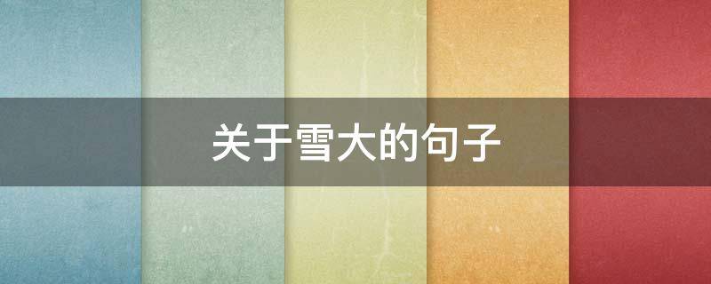 关于雪大的句子