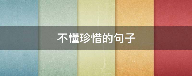 不懂珍惜的句子（形容不懂珍惜的句子）