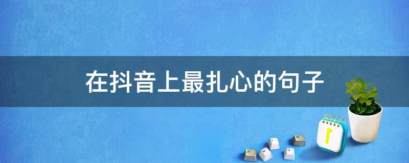 在抖音上最扎心的句子