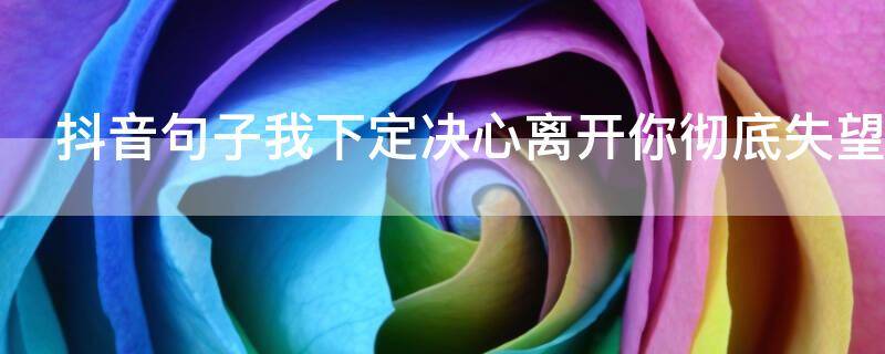 抖音句子我下定决心离开你彻底失望 我决定了离开