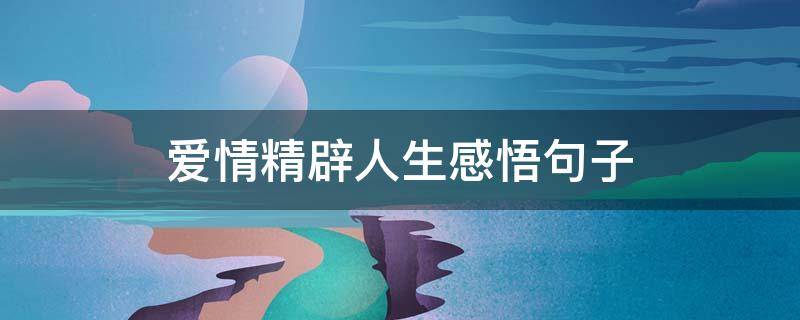 爱情精辟人生感悟句子 爱情精辟人生感悟句子短句