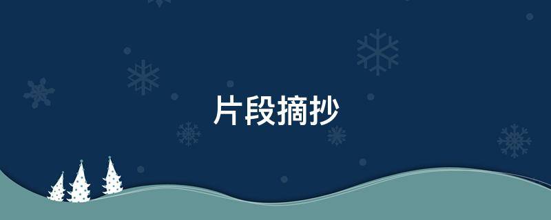 片段摘抄 片段摘抄30字
