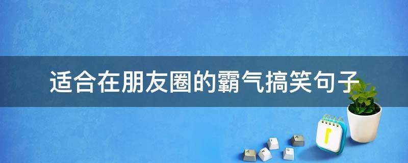 适合在朋友圈的霸气搞笑句子