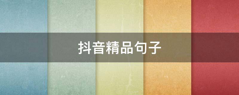 抖音精品句子