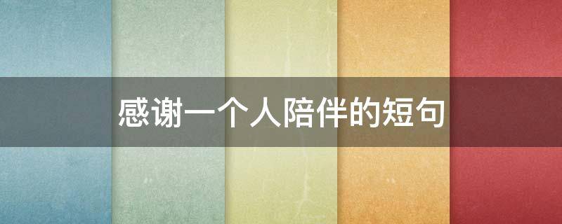 感谢一个人陪伴的短句