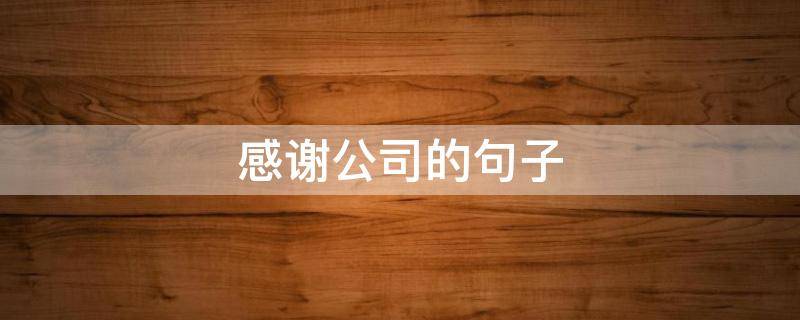 感谢公司的句子（感谢公司的句子简短适合朋友圈）