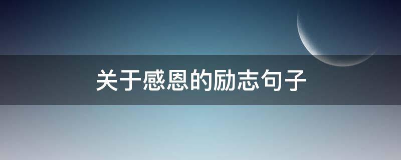 关于感恩的励志句子 关于感恩的励志句子100字