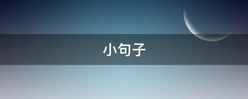小句子 小句子大格局