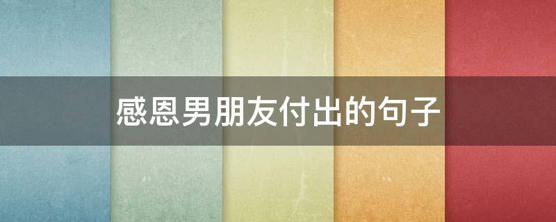 感恩男朋友付出的句子