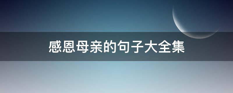 感恩母亲的句子大全集