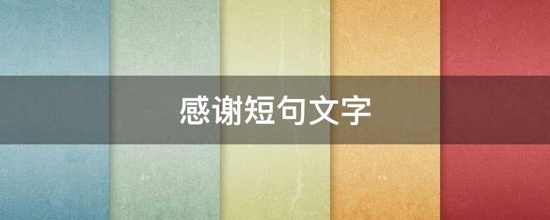 感谢短句文字 感谢 短句