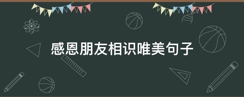 感恩朋友相识唯美句子