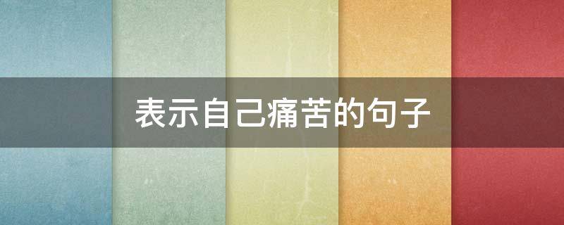 表示自己痛苦的句子（表达自己痛苦的句子）