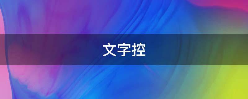 文字控 文字控是什么意思