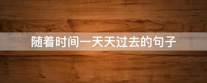 随着时间一天天过去的句子 随着时间的说说