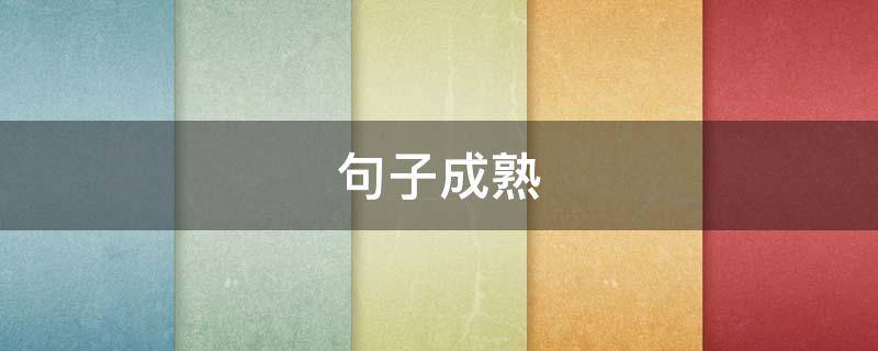 句子成熟 成熟句子怎么写