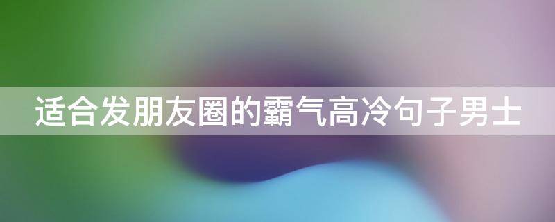 适合发朋友圈的霸气高冷句子男士