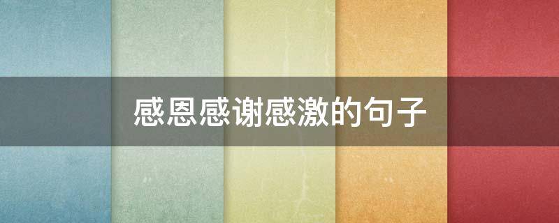 感恩感谢感激的句子（感恩感谢感激的句子如何写）