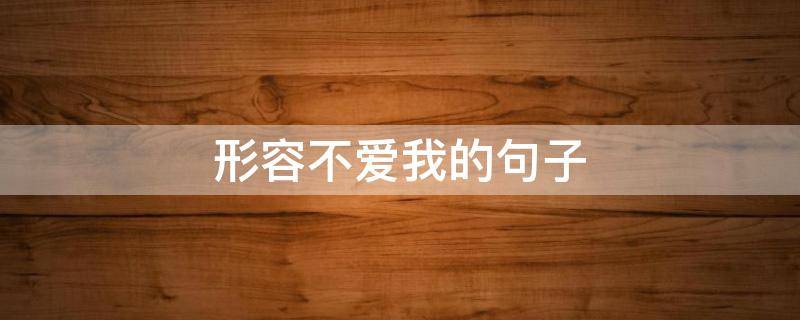 形容不爱我的句子（形容不爱我的句子唯美）