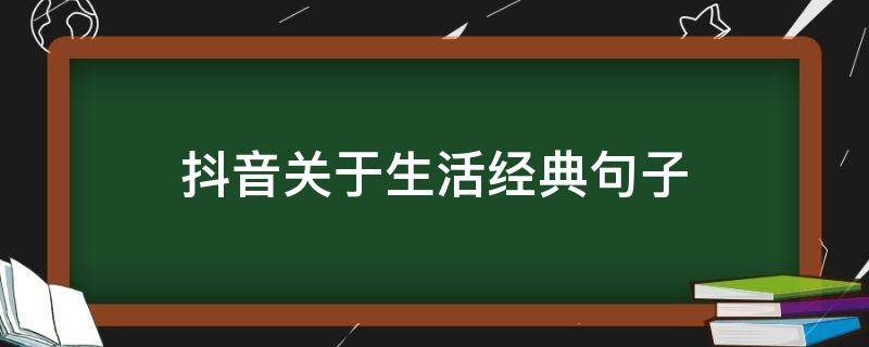 抖音关于生活经典句子