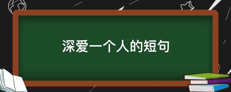 深爱一个人的短句（深爱一个人的短句不超过十个字）