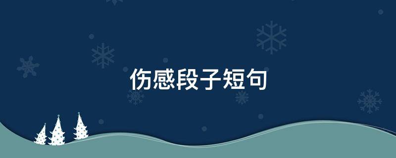 伤感段子短句（伤感段子短句霸气）