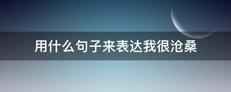 用什么句子来表达我很沧桑（用什么句子来表达我很沧桑呢）