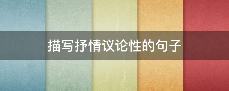 描写抒情议论性的句子（描写抒情议论性的句子有哪些）