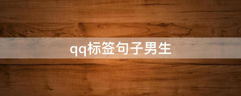 qq标签句子男生