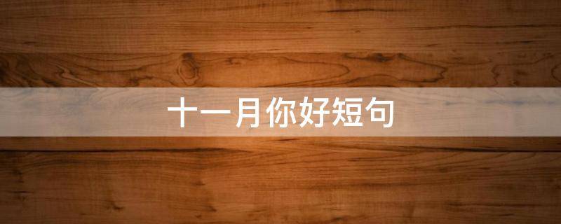 十一月你好短句（十一月你好唯美句子）