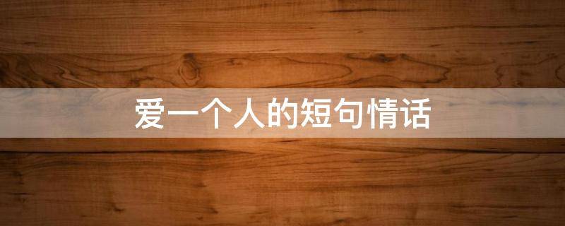 爱一个人的短句情话（爱一个人的短句 情话）