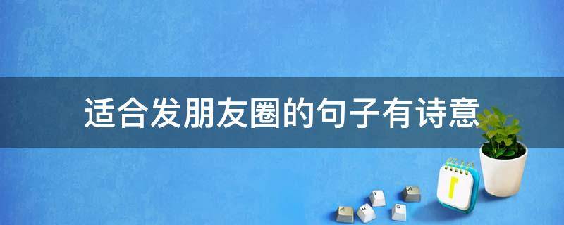 适合发朋友圈的句子有诗意