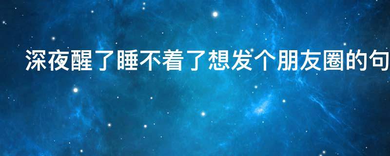 深夜醒了睡不着了想发个朋友圈的句子