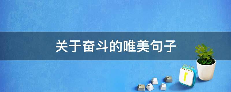 关于奋斗的唯美句子 关于奋斗的唯美语录