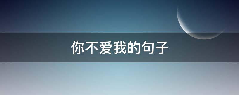 你不爱我的句子（你不爱我的语句）